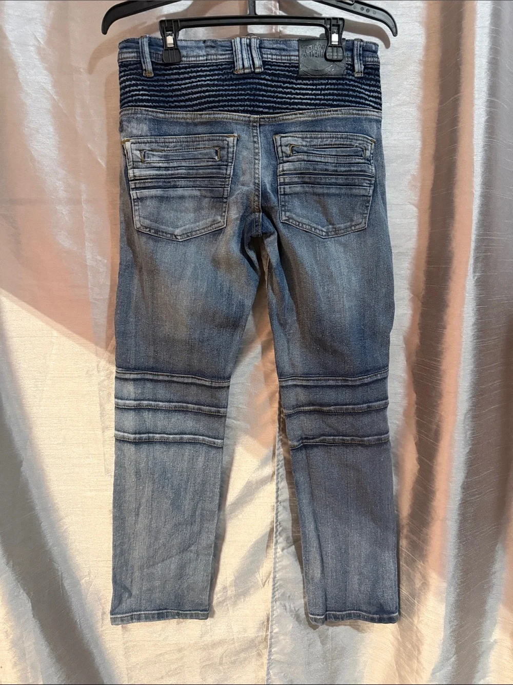 Xray Jeans Men’s Light Blue Washed Skinny Moto Jeans